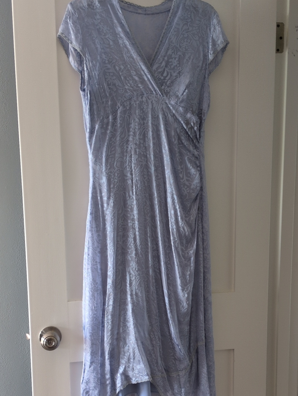 Nicole Miller Lavender-Blue High-Low Wrap Dress